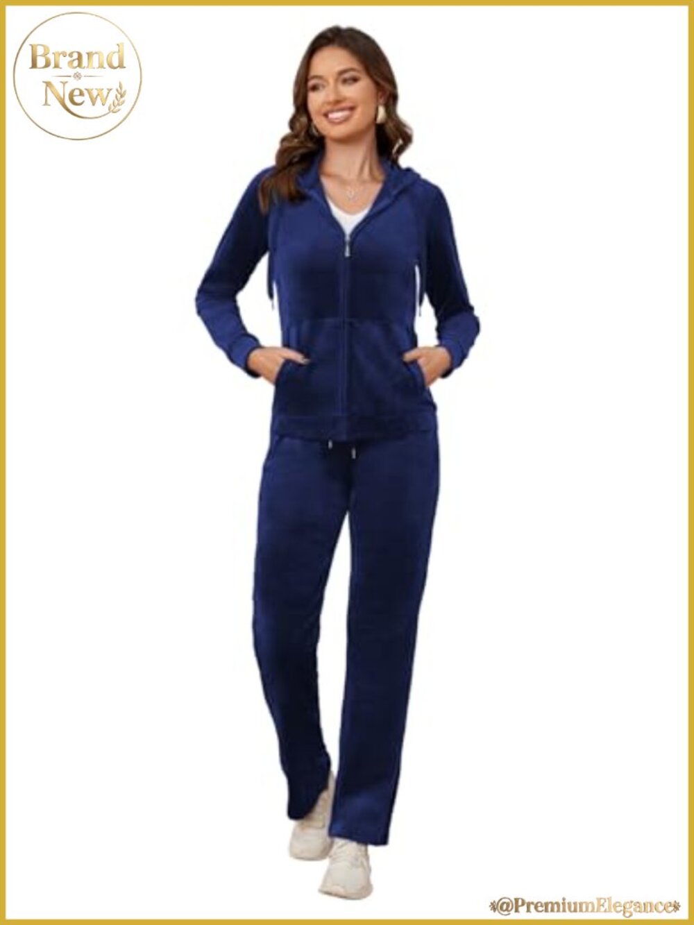 Women's Velour Tracksuit 2 Piece Velvet Sweatsuit Hoodie & Pants Set